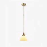 Brass Pleated Ceramic Pendant Lamp